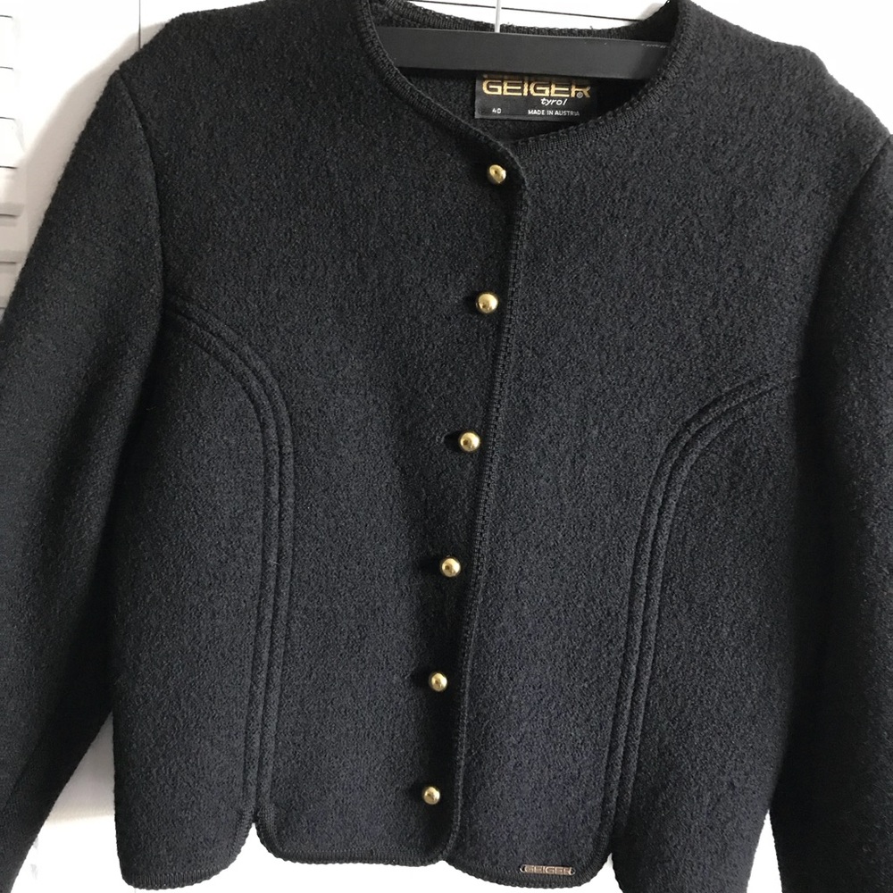 Geiger Black Wool Vintage Jacket
